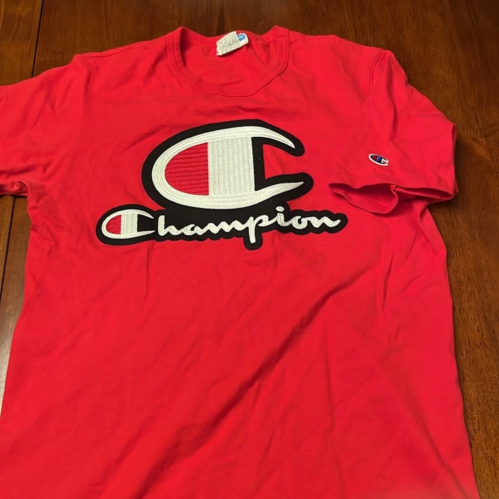 VTG CHAMPION 100% cotton embroidered logo short sleeve tee size medium - Picture 3 of 8